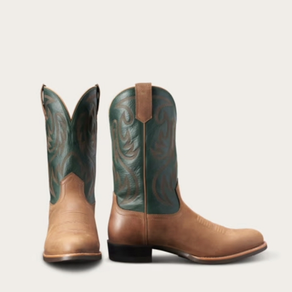 NWT Tecovas Brown and Green Cowboy Boots 10.5D - Picture 1 of 5